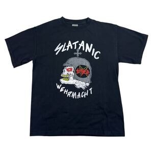 Vintage Slayer Slatanic Wehrmacht T-Shirt Men's Medium Y2K World Tour 1985